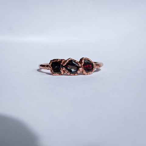 Garnet Trio Ring - Size 10