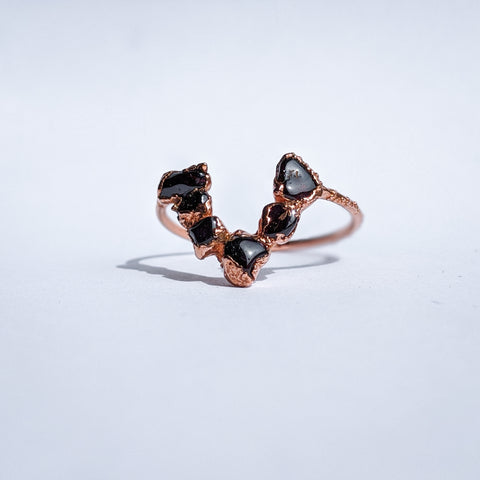 Garnet Chevron Ring - Size 9