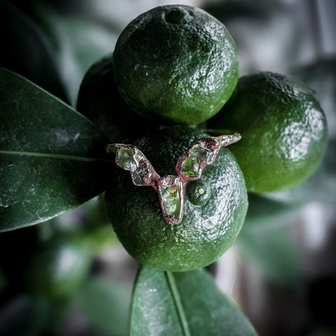 Peridot Chevron Ring - Size 7.25