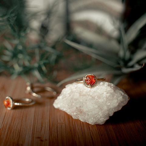 Carnelian Sunburst Ring