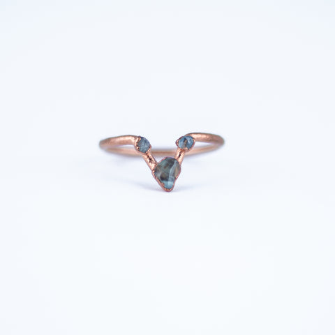 Aquamarine Trio Ring - Size 6